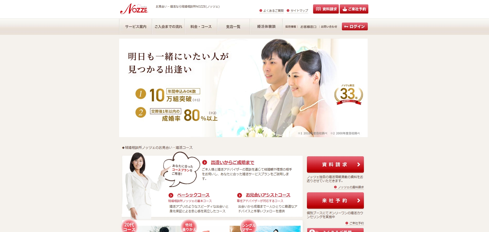 NOZZE(ノッツェ)の公式HPキャプチャ