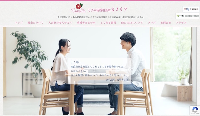 カメリアの公式HPキャプチャ