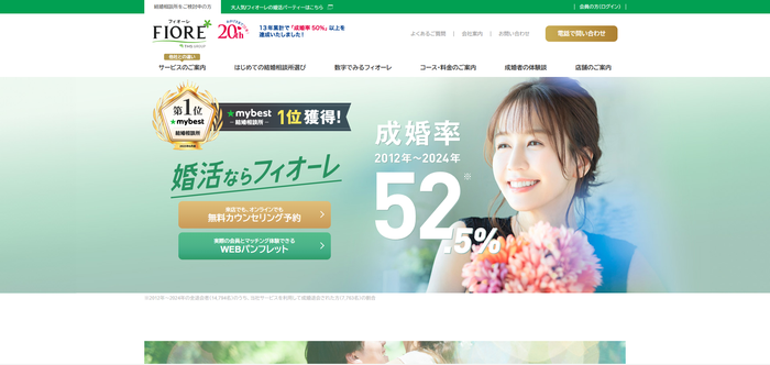 フィオーレの公式HPキャプチャ